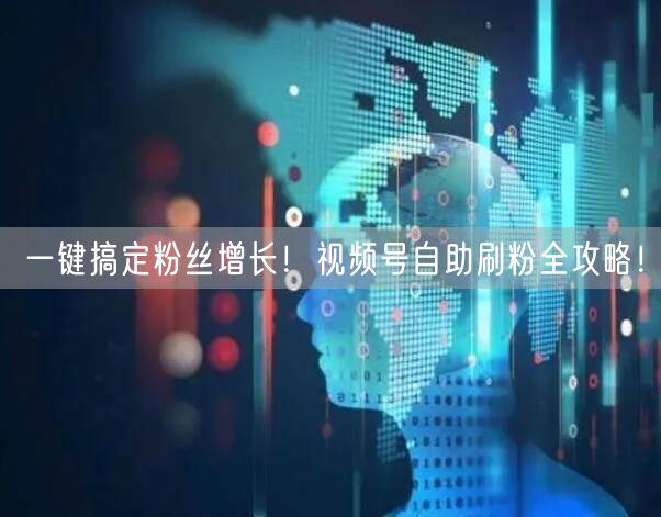 一键搞定粉丝增长！视频号自助刷粉全攻略！