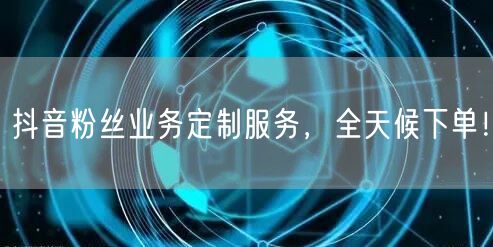 抖音粉丝业务定制服务，全天候下单！