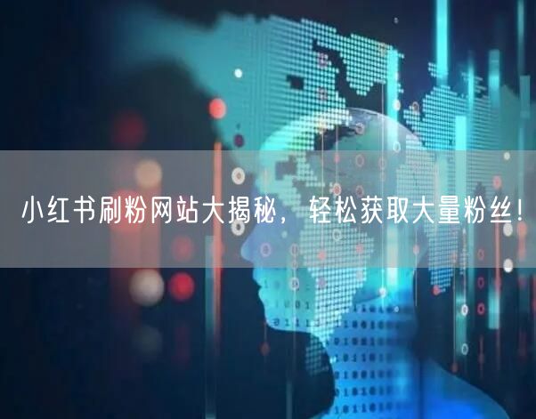 小红书刷粉网站大揭秘，轻松获取大量粉丝！