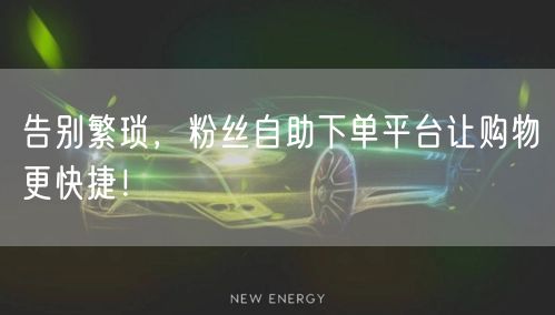 告别繁琐，粉丝自助下单平台让购物更快捷！